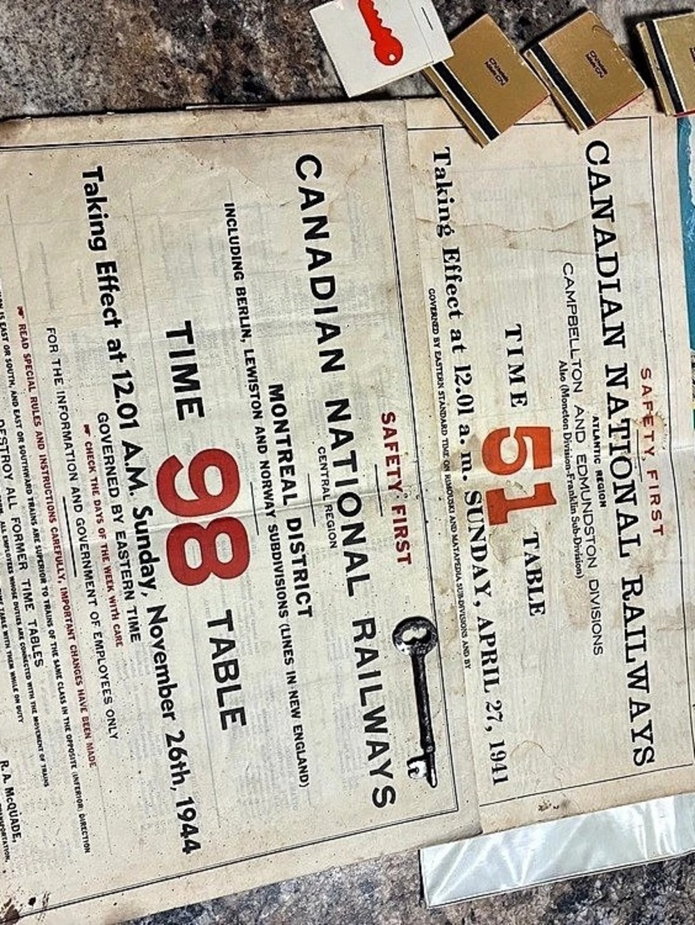 Canadian National Railways timetable set Railroad Timetable Memorabilia Set